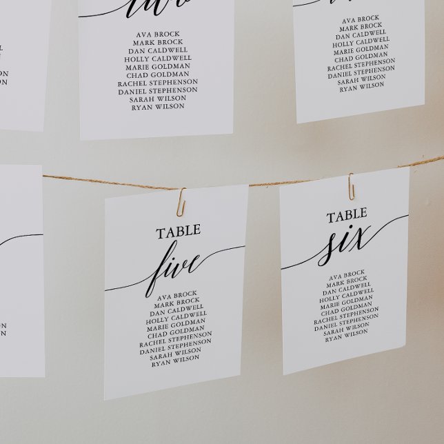 Numéro de table élégant noir 6 Plan de table (Créateur téléchargé)