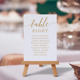 Numéro De Table Élégant nombre minimal de tables d'or Tableau de s