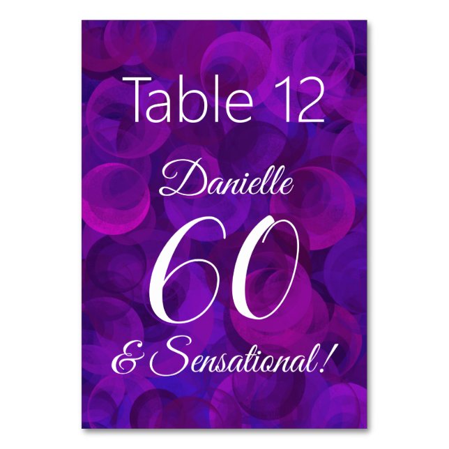 Numéro De Table Elegant Purple 60 et fête d'anniversaire sensation (Par défaut)