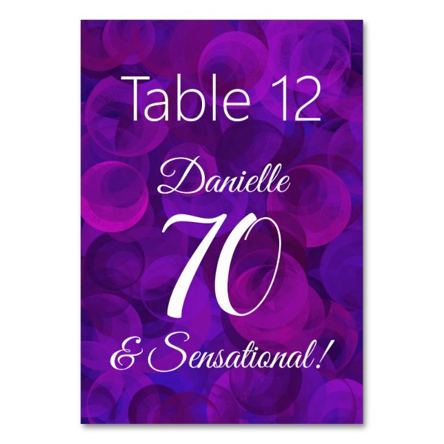 Numéro De Table Elegant Purple 70 et fête d'anniversaire sensation (Par défaut)