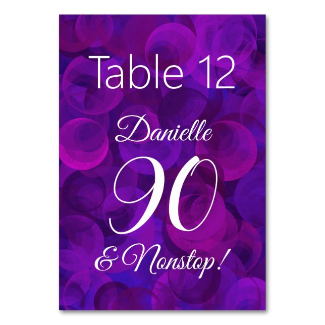 Numéro De Table Elegant Purple 90 et fête d'anniversaire sans esca (Par défaut)
