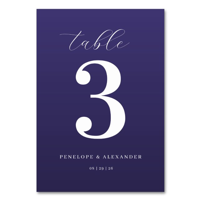 Numéro De Table Elegant Purple Number Table Sign (Par défaut)