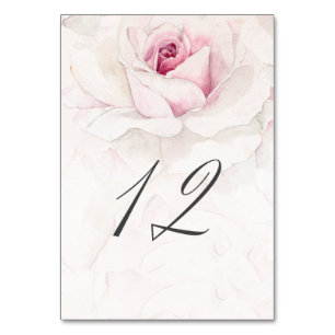 Numéro De Table Elégant rose rose rose aquarelle Floral No 12 Mari