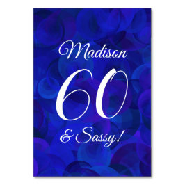 Numéro De Table Elégant Royal Blue 60 & Sassy Birthday Party