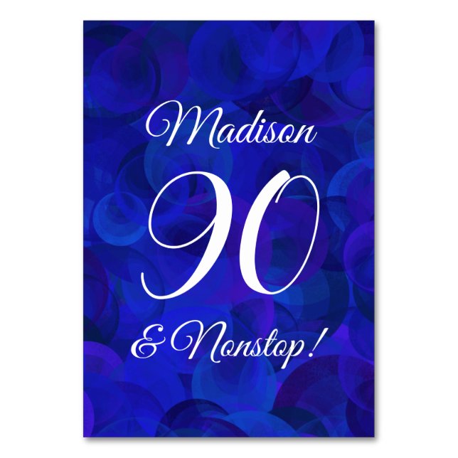 Numéro De Table Elégant Royal Blue 90 et fête d'anniversaire sans  (Par défaut)