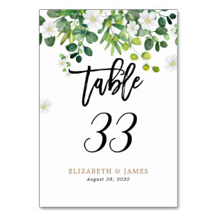 Numéro De Table Elégant Rustique Botanique Jardin Floral Mariage
