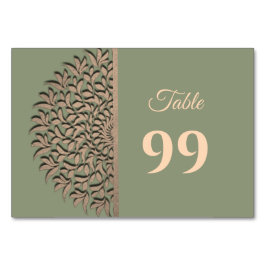 Numéro De Table Elégant Sage moderne vert & or classique mandala T