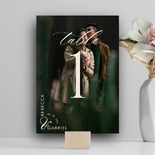 Numéro De Table Élégant Script aquarelle Mariage floral photo