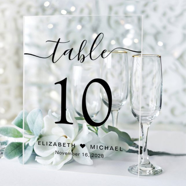 Numéro de table Elegant Script Mariage (Créateur téléchargé)
