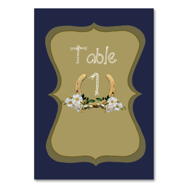 Numéro De Table Elégant style Pays Marine et Or (Par défaut)