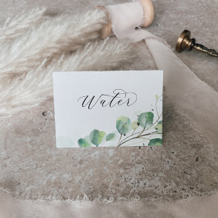 Numéro De Table Elégant Verdure Eau Buffet Étiquettes alimentaires