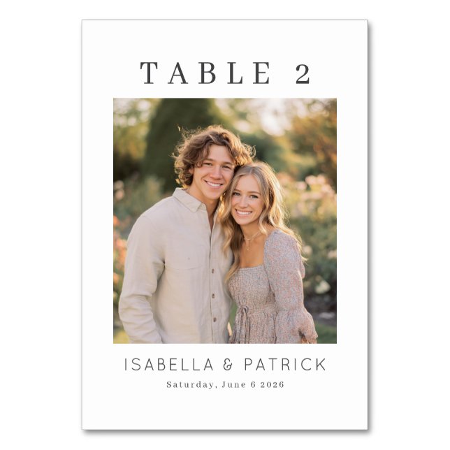 Numéro De Table Elegant Wedding Table Number Card (Par défaut)