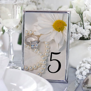 Numéro De Table Elegant White Daisy Wedding Table Numbers