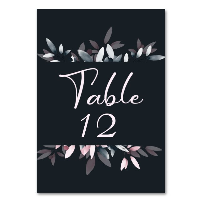 Numéro De Table Elégante aquarelle de la marine rose Floral (Par défaut)