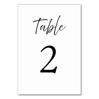 Numéro De Table Élégante calligraphie de script Mariage blanc