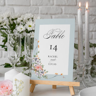 Numéro De Table Élégante calligraphie florale Pastel Boho
