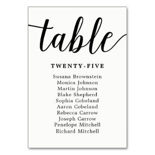 Numéro De Table Élégante calligraphie Mariage Sièges