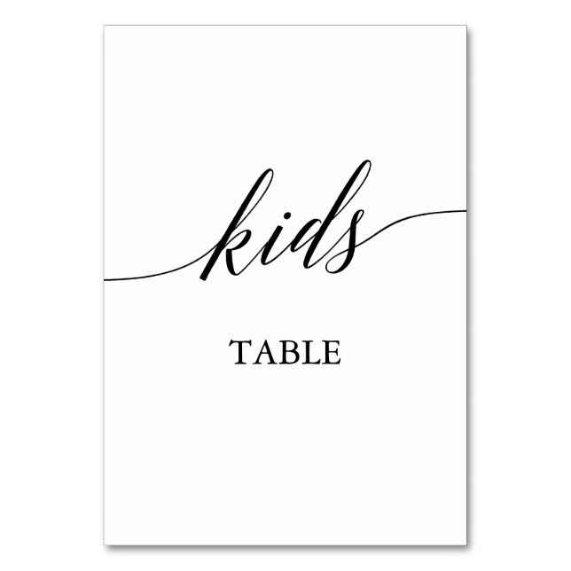 Numéro De Table Élégante calligraphie noire Enfants Table Numéro d (Par défaut)