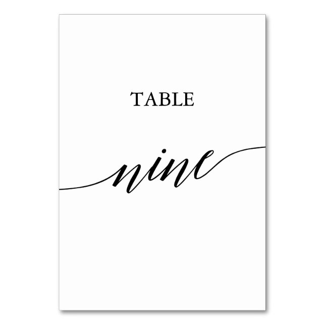 Numéro De Table Élégante calligraphie noire Tableau Neuf Numéro de (Par défaut)