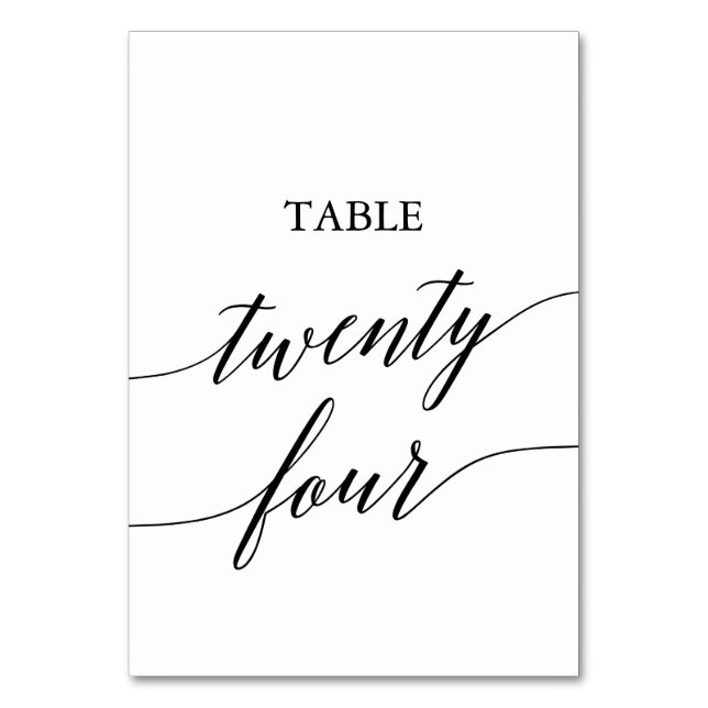 Numéro De Table Élégante calligraphie noire Tableau Numéro Vingt-q (Par défaut)