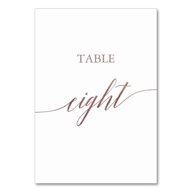 Numéro De Table Élégante calligraphie or Rose Table huit (Par défaut)