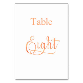 Numéro De Table Élégante calligraphie or rose table huit 8