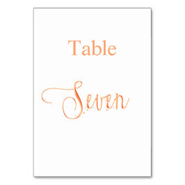 Numéro De Table Élégante calligraphie or rose table sept 7