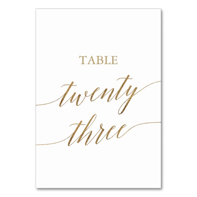 Numéro De Table Élégante calligraphie Or Tableau Numéro Vingt-Troi (Par défaut)