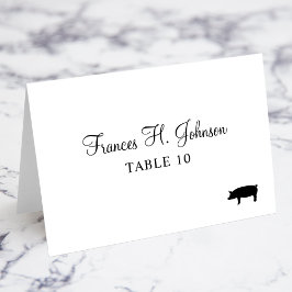 Numéro De Table Élégante calligraphie Pork Meal Choice Place Cards