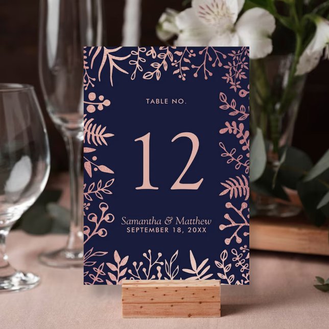 Numéro De Table Elégante collection de Mariages floraux Roses et m (Créateur téléchargé)