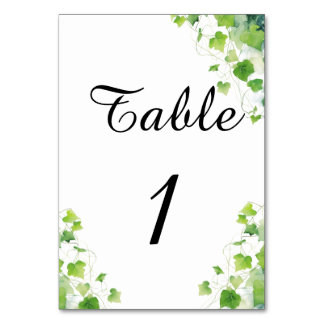 Numéro De Table Elégante feuille verte