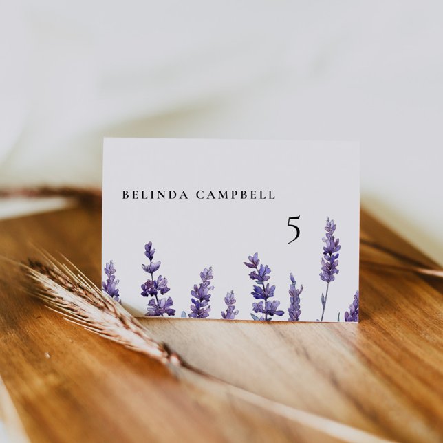 Numéro De Table Elégante Lavande Florale Mariage Guest Place Card (Créateur téléchargé)