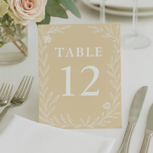 Numéro De Table Elégante Réception De Mariage Botanique