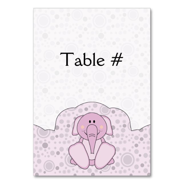 Numéro De Table Eléphant rose Cutelyn Baby (Par défaut)