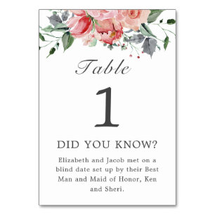Numéro De Table Elizabeth Saviez-vous que le Mariage d'information