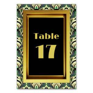 Numéro De Table Emerald & Gold Art Déco