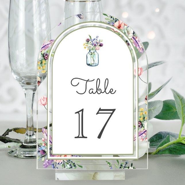 Numéro de table en acrylique pour mariage avec pot (Créateur téléchargé)
