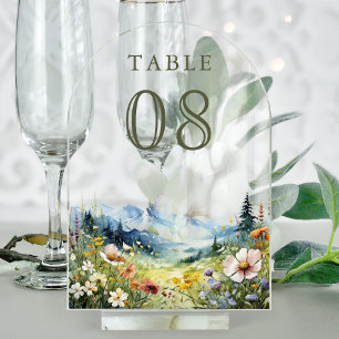 Numéro de table en acrylique pour mariage dans une