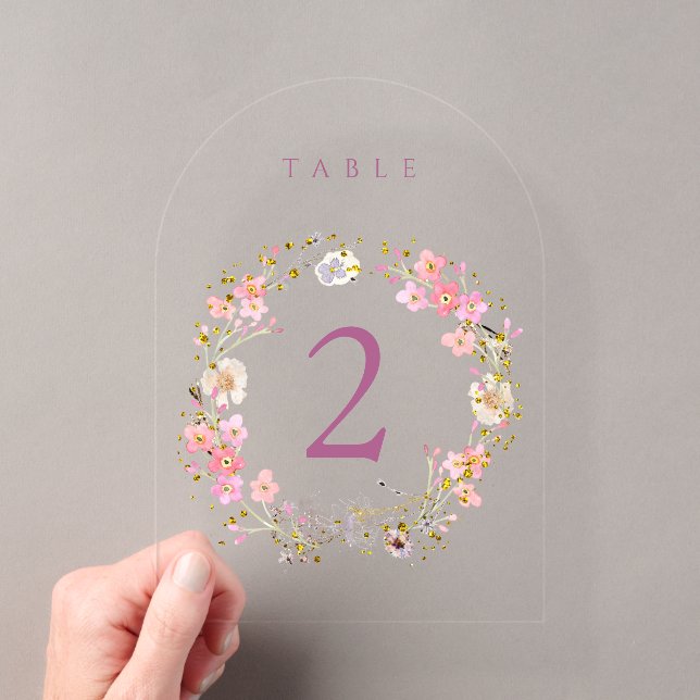 numéro de table en couronne de fleurs (In situ (ordinateur de poche))