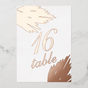 Numéro de table en feuille d'or Pampas