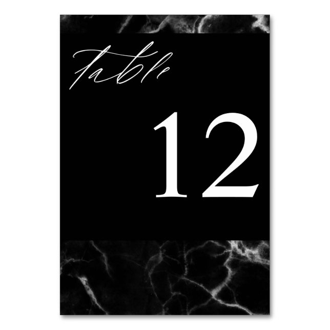 Numéro de table en marbre noir (Par défaut)