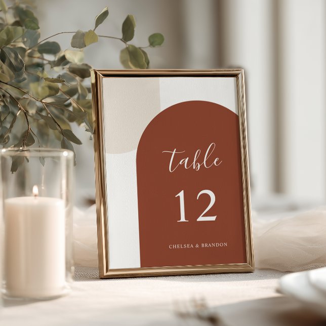 Numéro de table en terre cuite rustique boho moder (Créateur téléchargé)