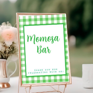 Numéro De Table En vichy vert "Momosa" Mimosa Bar