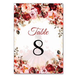 Numéro De Table Enchantée Scarlet Gold Princesse Quinceañera