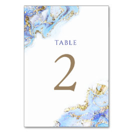 Numéro De Table encre bleue d'aquarelle Tableau Numéro 2