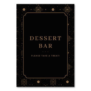 Numéro De Table Enseigne élégante de bar à desserts en or