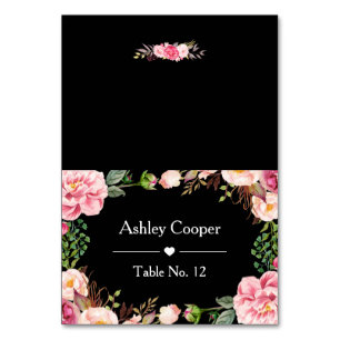 Numéro De Table Escort Place Card Romantique Rose Floral Enveloppe