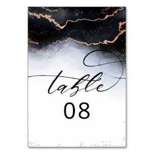 Numéro De Table Ethereal Mist Ombre Dusty Blue Watercolor Mariage