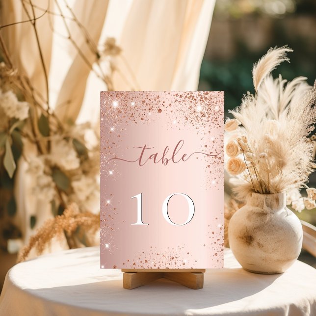 Numéro De Table Étincelle d'or rose mariage (Créateur téléchargé)