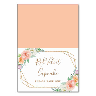 Numéro De Table Étiquette alimentaire de Mariage d'aquarelle géomé